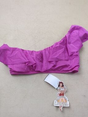 Nicolita Vibrant Pink Ruffle Bikini Top